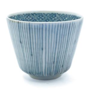 九谷焼：天啓赤絵花網文茶碗・須田菁華《汲出・ぐい呑み・8.5cm》 : 和