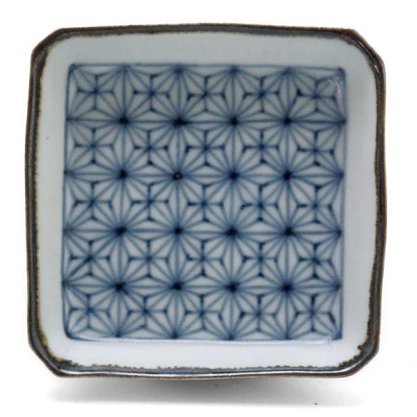 正角小皿・大・麻の葉文・植山昌昭《豆皿・9.2cm》