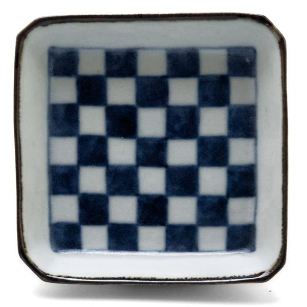 正角小皿・大・市松文・植山昌昭《豆皿・9.2cm》