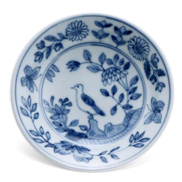 染付：花鳥文小皿・植山昌昭《小皿・12.8cm》