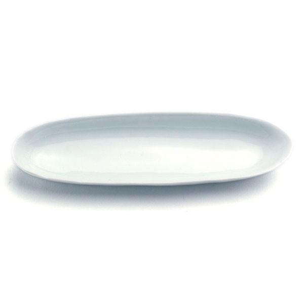 白磁（天草陶石）：白瓷シャトル豆皿・海老ヶ瀬保《豆皿・楕円皿・13.5cm》