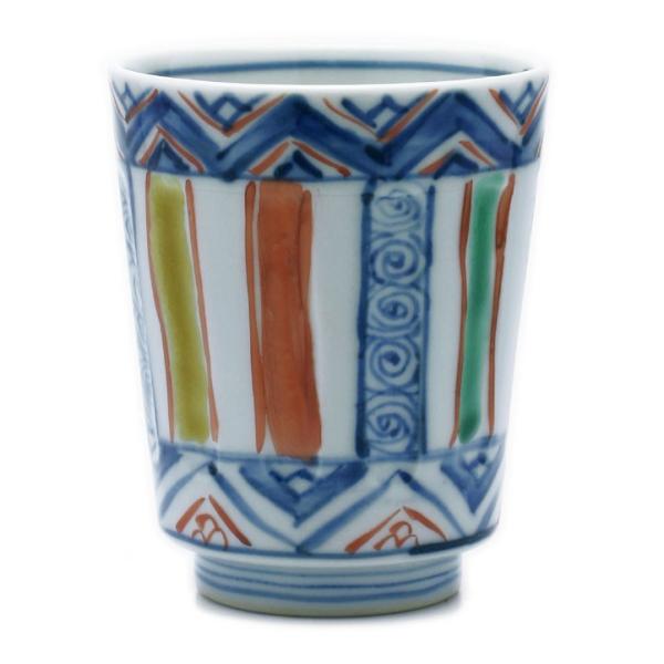 九谷焼：天啓文しのぎ湯呑・九谷美陶園《湯呑》