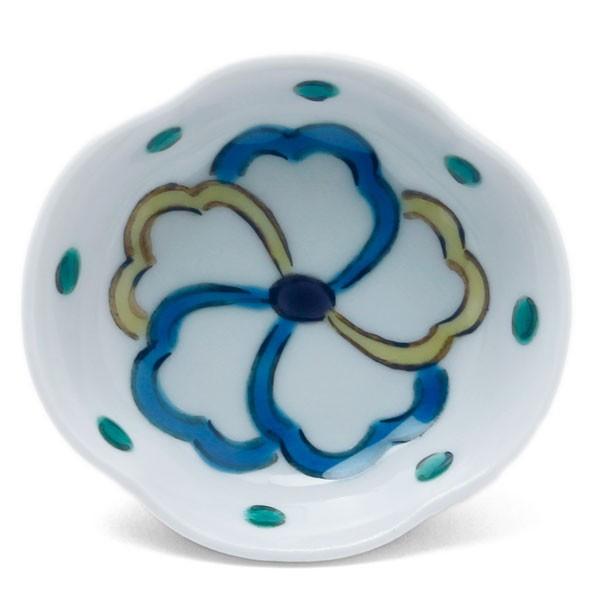 九谷焼：木瓜五弁花文様豆皿・九谷美陶園《豆皿・6.0cm》