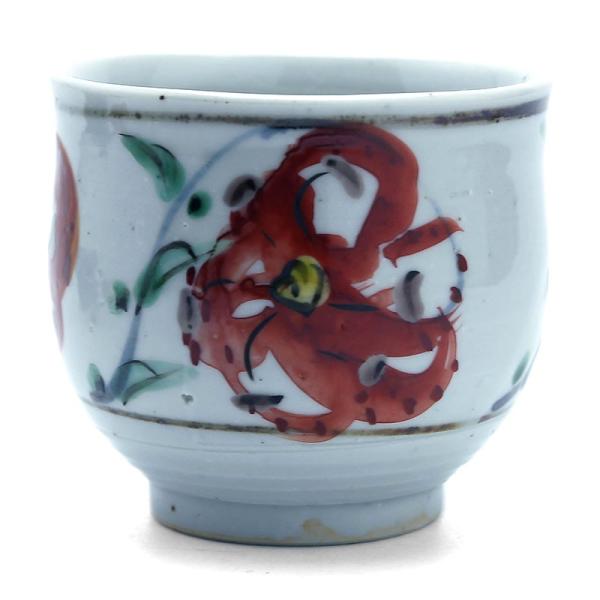 九谷焼：色絵百合文湯呑・須田菁華《湯呑》