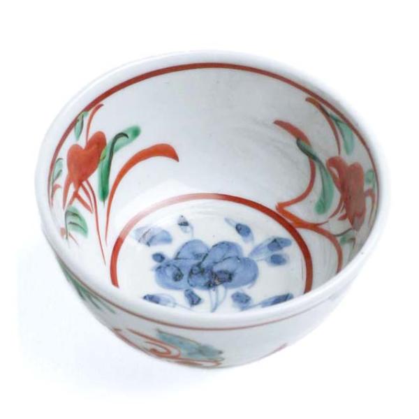 九谷焼：呉須赤絵牡丹文茶碗・須田菁華《汲出・9.0cm》