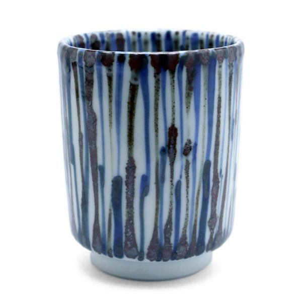 染付錆絵千筋文湯呑・須田菁華