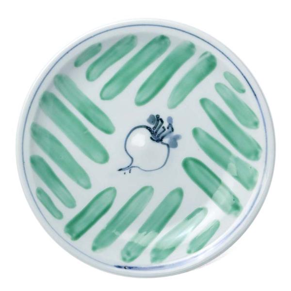 九谷焼：染付色絵かぶら文皿・須田菁華《中皿・18.7cm》