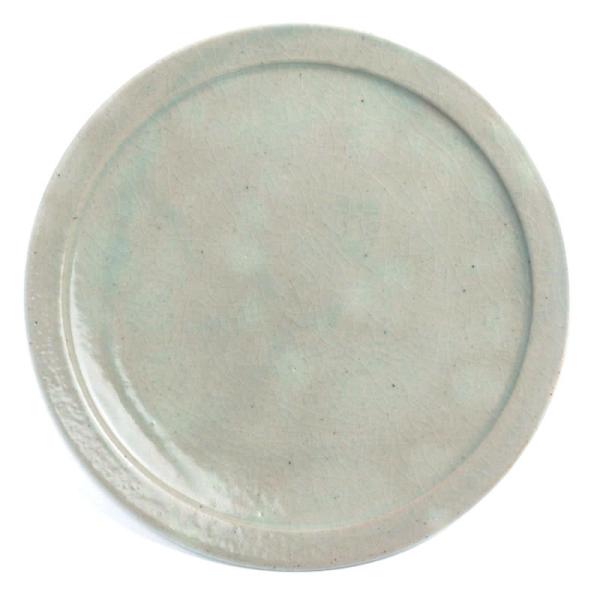 伊賀焼：白釉縁付8寸皿・杉本寿樹《大皿・24.3cm》