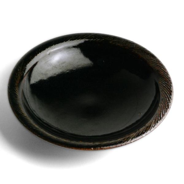 伊賀焼：あめ釉くし目平鉢・杉本寿樹《中鉢・浅鉢・22.8cm》