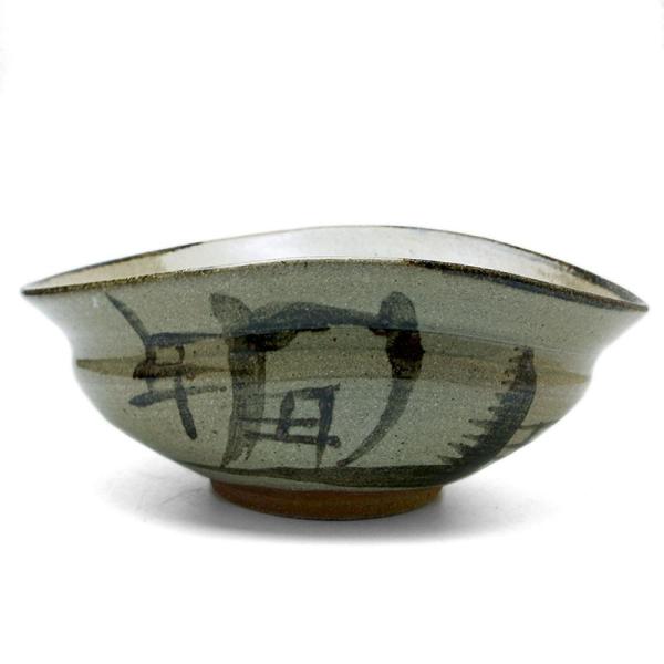 唐津焼：絵唐津沓型鉢・大・中村恵子《大鉢・23.0cm》