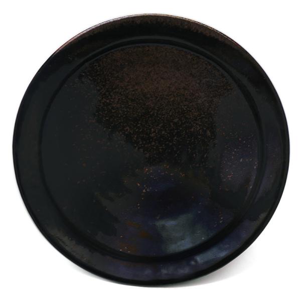 唐津焼：黒唐津六寸五分皿・中村恵子《中皿・6.5寸・20.0cm》
