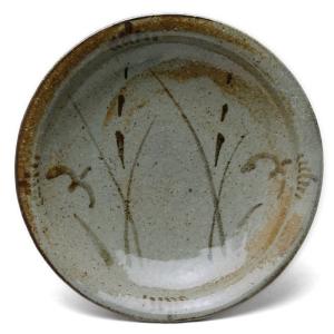 唐津焼：絵唐津五寸五分皿・鳥文・中村恵子《中皿・16.5cm》 : 和食器