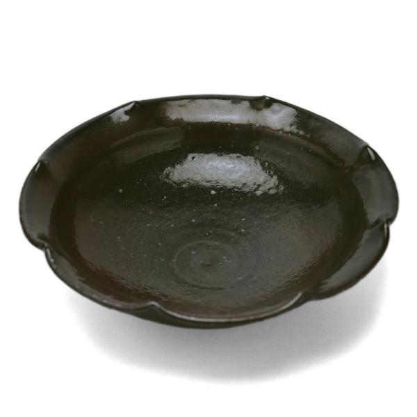 唐津焼：黒唐津波状文皿・中村恵子《小皿・15.5cm》