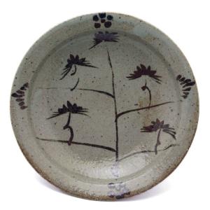 唐津焼　絵唐津草花画深皿五客揃 唐津焼 絵唐津草花画深皿五客揃