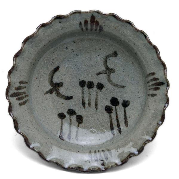 唐津焼：絵唐津鳥文四寸皿・中村恵子《小皿・12.0cm》