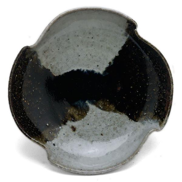 唐津焼：朝鮮唐津掛け分け四寸皿・中村恵子《小皿・銘々皿・取皿・12.5cm》