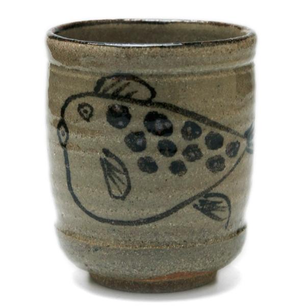 唐津焼：絵唐津河豚文様湯呑・中村恵子《湯呑》