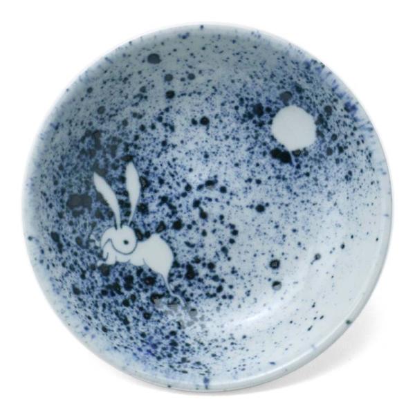 染付吹墨月に兎3.8寸皿・阪東晃司《小皿・12.0cm》