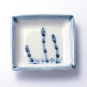 染付角豆皿つくし・阪東晃司