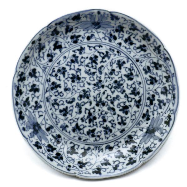染付花唐草6.5寸皿・総唐草・阪東晃司《中皿・19.5cm》