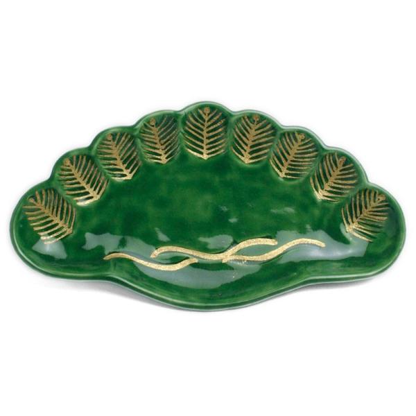 萌葱金彩松形八寸皿・阪東晃司&amp;正木春蔵