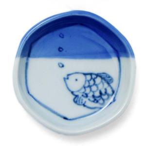 唐津焼：絵唐津五寸五分皿・草鳥文・中村恵子《中皿・16.5cm》 : 和