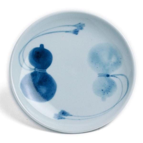 染付：ダミ瓢文4寸皿・藤塚光男《小皿・取り皿・銘々皿・12.5cm》