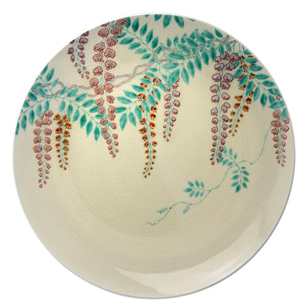 京焼・色絵藤文尺寸皿・伏原博之《大皿・30.3cm》