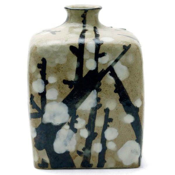 京焼・清水焼：乾山写槍梅四方徳利・伏原博之《酒器・徳利》