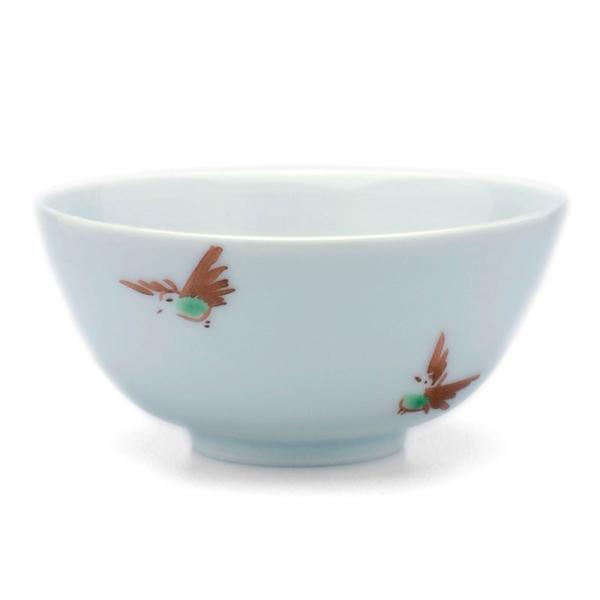 赤絵雀文汲出・浅・古川章蔵《汲出・9.3cm》