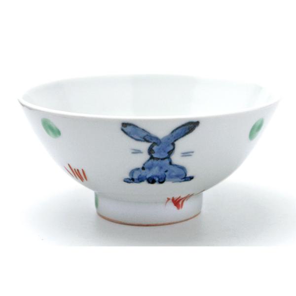 色絵うさぎ飯碗No.1・古川章蔵《飯碗・ご飯茶碗・11.6cm》