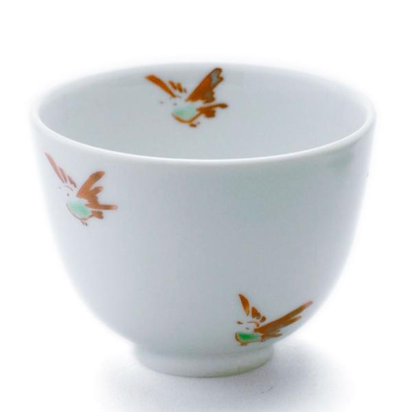 赤絵雀文汲出・高・古川章蔵《汲出・7.8cm》