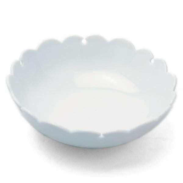 白磁：雪輪小鉢・浅・古川章蔵《小鉢・14.5cm》