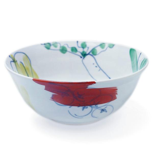 色絵：色絵野菜文鉢・古川章蔵《大鉢・盛り鉢・20.0cm》