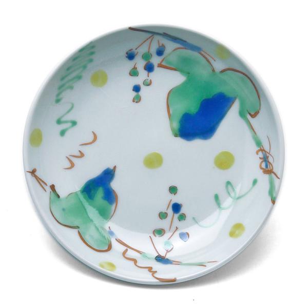色絵山ぶどう4.5寸皿・古川章蔵
