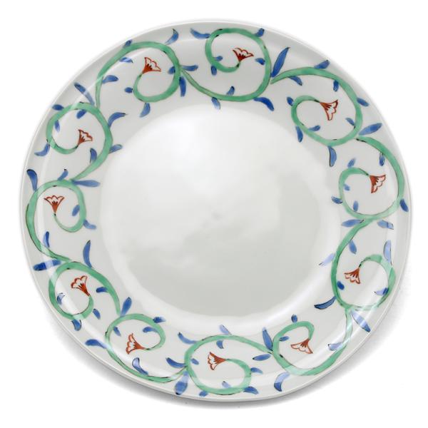 《定期販売》色絵唐草タタラ丸皿・古川章蔵《大皿・24.5cm》