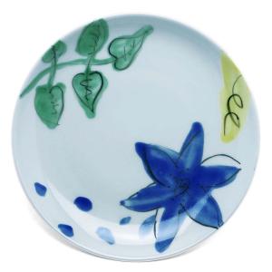 唐津焼　絵唐津草花画深皿五客揃 唐津焼：絵唐津五寸五分皿・草鳥文・中村恵子《中皿・16.5cm》 : 和