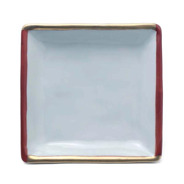 金彩赤絵角小皿・古川章蔵《小皿・11.0cm》