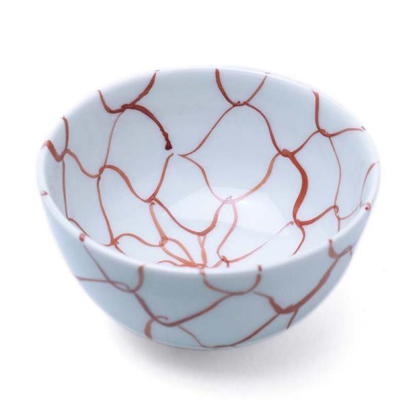 赤絵網目文汲出・深・古川章蔵《汲出・9.5cm》