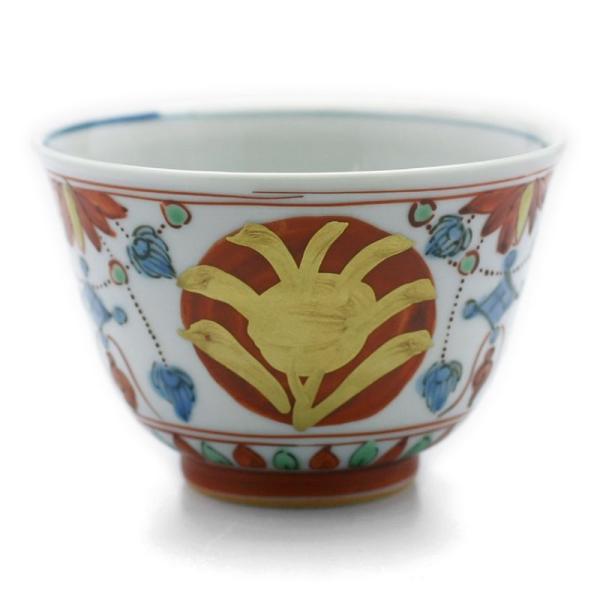 九谷焼：古赤絵金襴手瓔珞文汲出・正木春蔵《汲出・9.2cm》