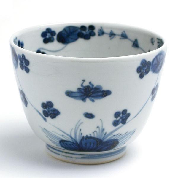 九谷焼：染付水草文碗・正木春蔵《小鉢・9.0cm》