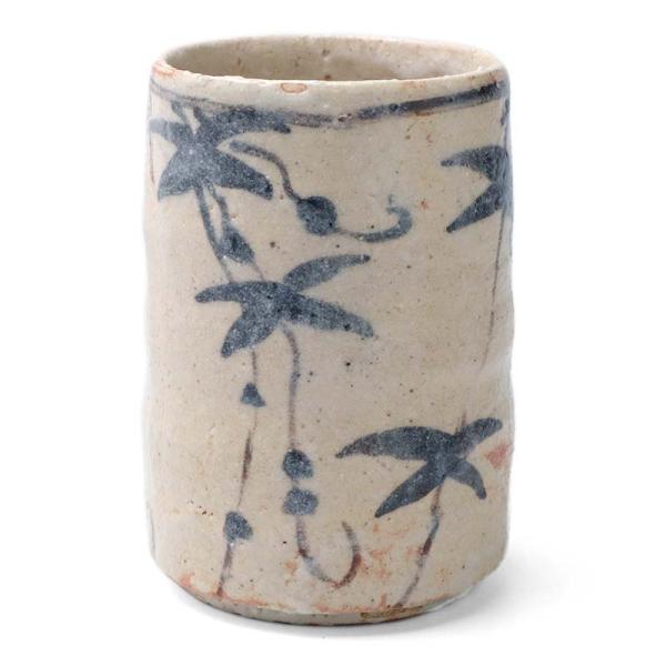 志野焼：志野草花文筒向付[湯呑]・瀧川恵美子《湯呑・小鉢・6.0cm》