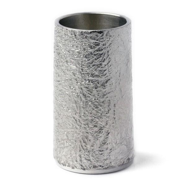 錫器：錫楊枝立て・丸・ゆり工房《楊子入れ》