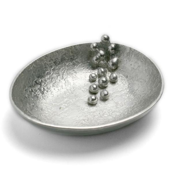 錫器・錫豆皿・たまご・雫・ゆり工房《豆皿・5.0cm》
