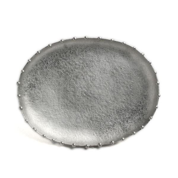 錫器：錫まゆ皿・深・星屑・ゆり工房《小皿・16.5cm》