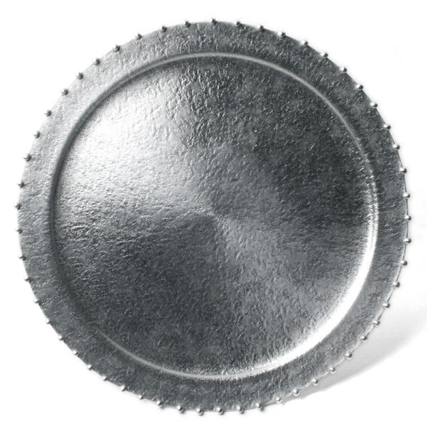 錫器：錫丸ケーキ皿・星屑・ゆり工房《大皿・盛り皿・28.0cm》