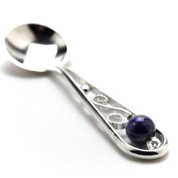 銀唐草ソルトスプーン・ラピスラズリ・高谷信雄