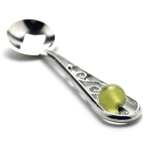 銀唐草ソルトスプーン・アベンチュリン・高谷信雄《スプーン・5.5cm》