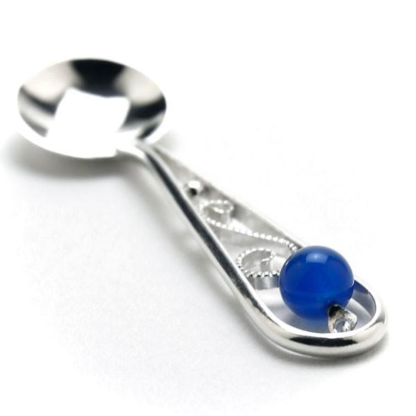 銀唐草ソルトスプーン・ブルーアゲート・高谷信雄《スプーン・5.5cm》