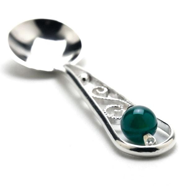 銀唐草ソルトスプーン・アベンチュリン・高谷信雄《スプーン・5.5cm》